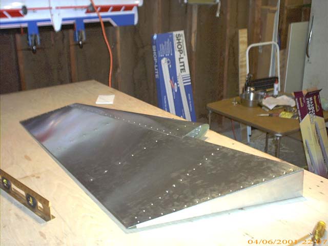 The completed rudder assembly